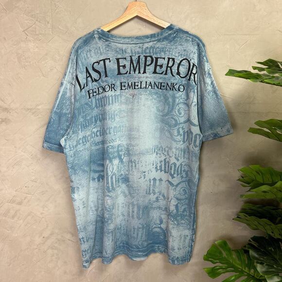 Affliction Style Last Emperor Bedazzled Tie Dye Cyber XXL Y2K Shirt - Picture 4 of 4